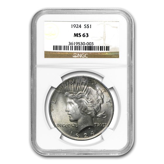 1924 Peace Dollar MS-63 NGC 1924 Peace Dollar MS-63 NGC